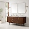 James Martin Vanities Amberly 72in Double Vanity, Mid-Century Walnut w/ 3 CM Eternal Jasmine Pearl Top 670-V72-WLT-3EJP - alternate 4